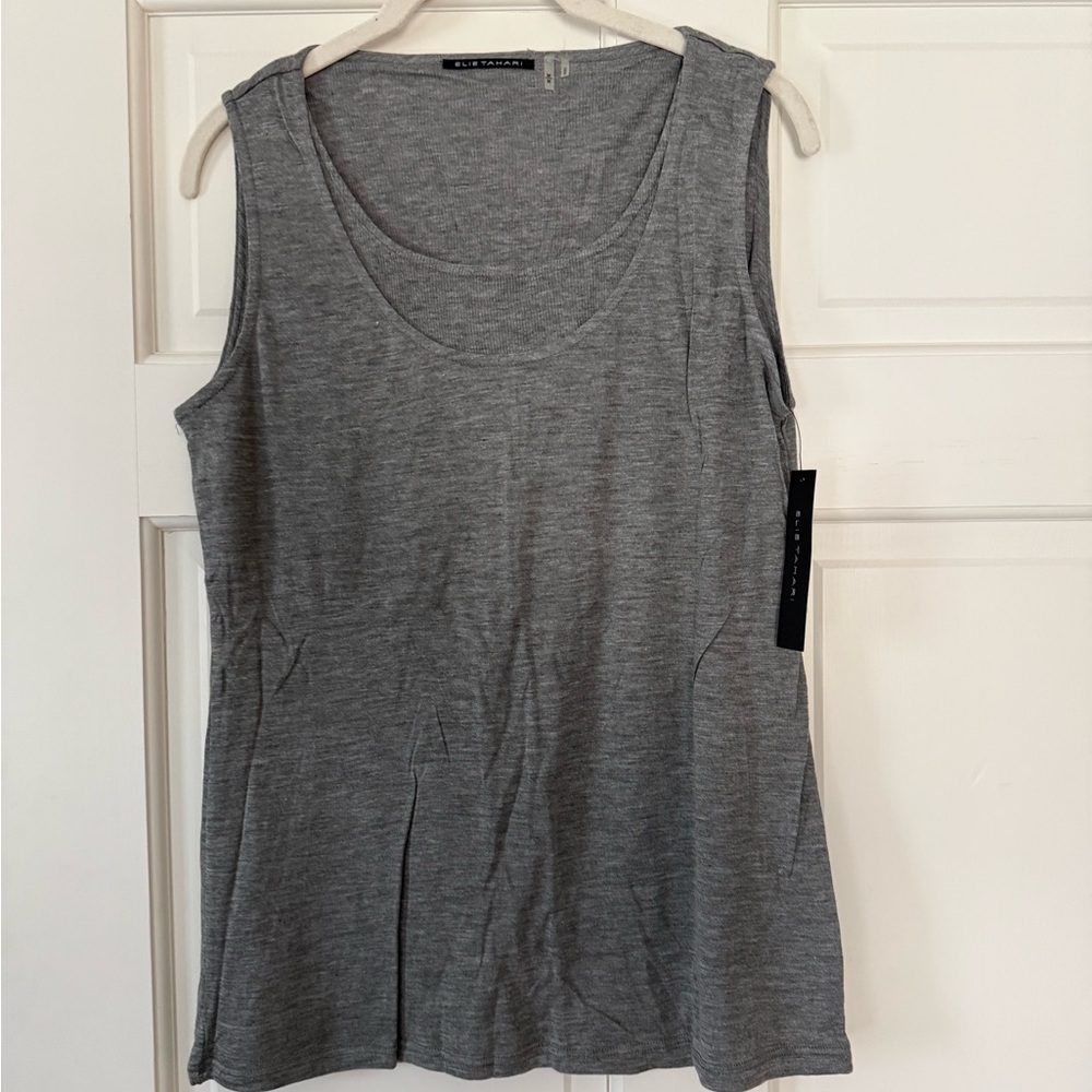 New!!  Elie Tahari Gray Tank Top - Cotton/Cashmere - Size Medium